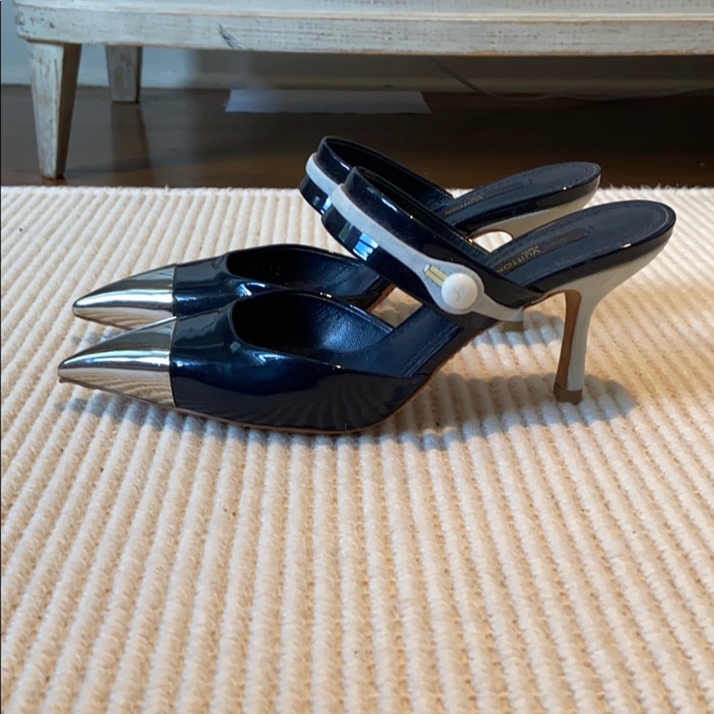 Louis Vuitton Navy parent mules